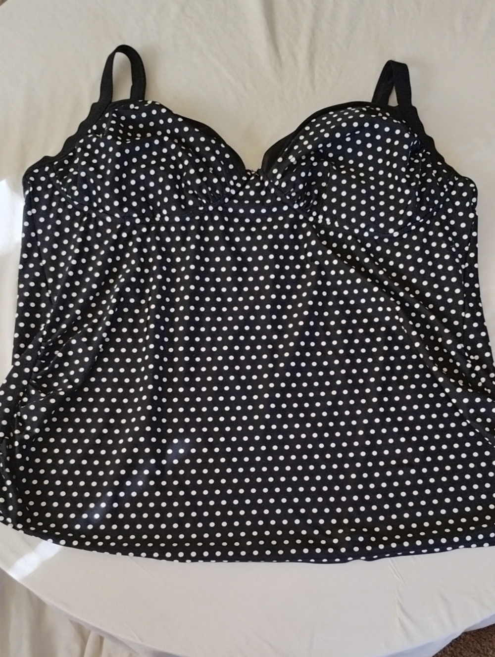 Merona Black and White Polka Dot Swim Tankini Top Sz 26 Merona